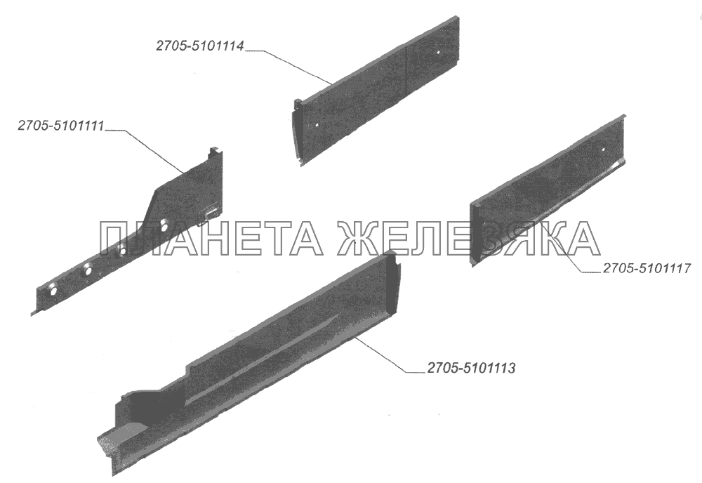 Лонжероны фургона ГАЗ-2705 (дв. ЗМЗ-406)